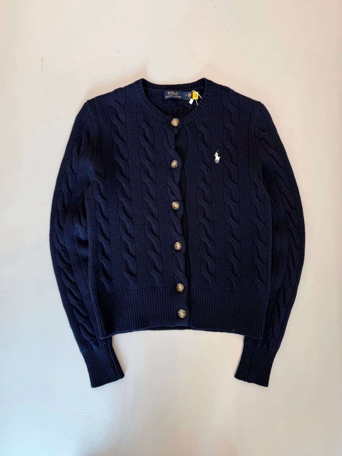 폴로 랄프로렌 신형 QR라벨 캐시미어 블랜드 케이블 가디건 상품이미지1