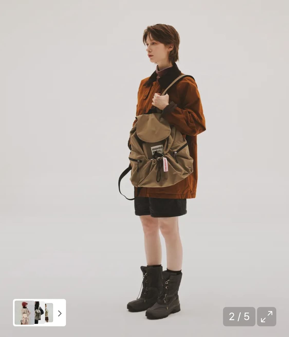 마스마룰즈 스트링 플랩백팩 코코아 상품이미지2