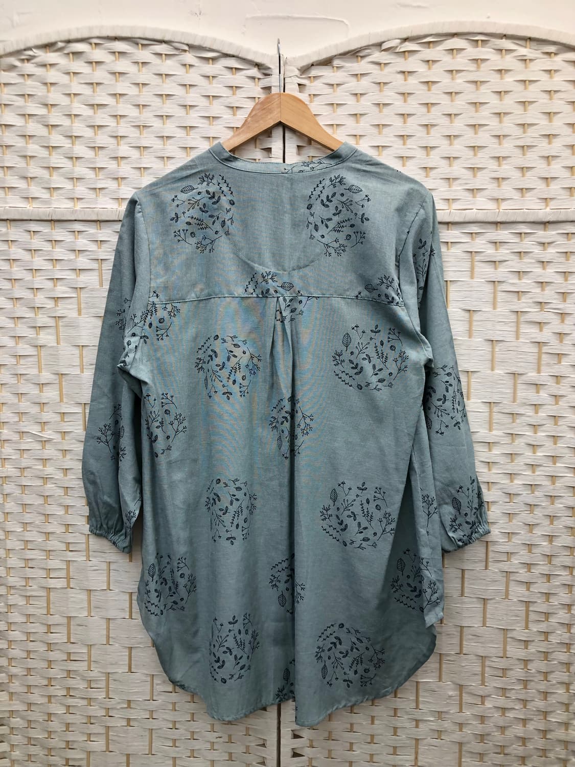 민트 패턴 블라우스 상품이미지4