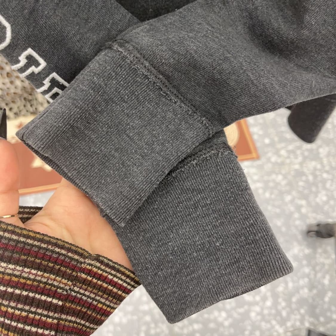 아베크롬비 올드스쿨 Y2K 슬림핏 약기모 후드집업 M C08773 상품이미지7