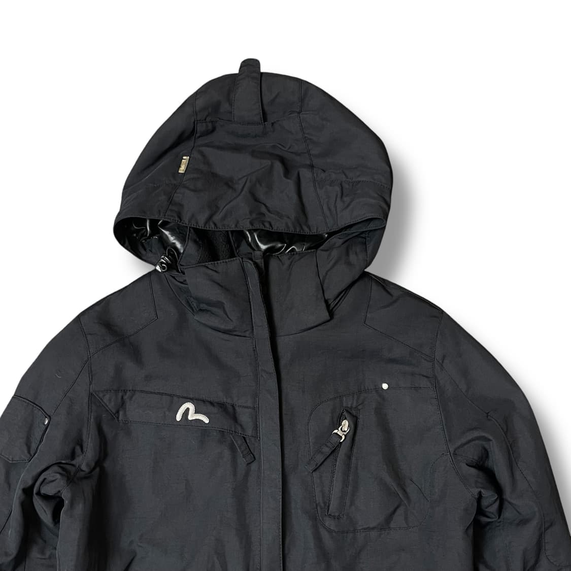 에비수 블랙 후드 바람막이 자켓 점퍼 상품이미지3