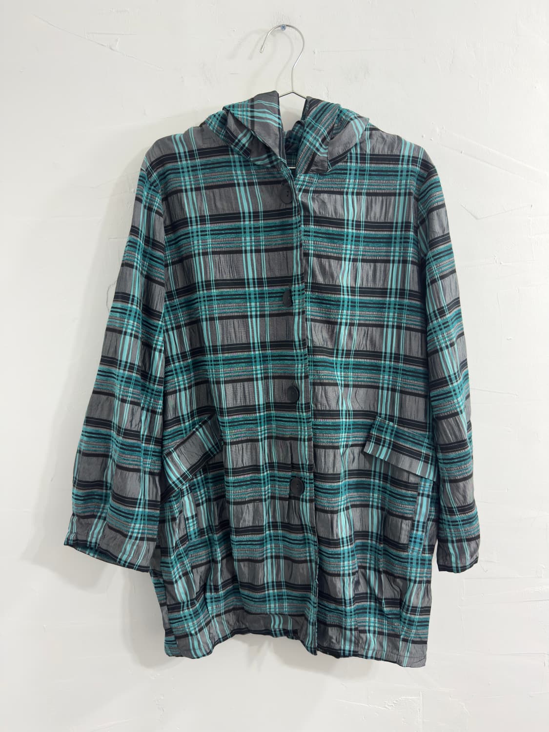 mint check hood jacket 상품이미지1