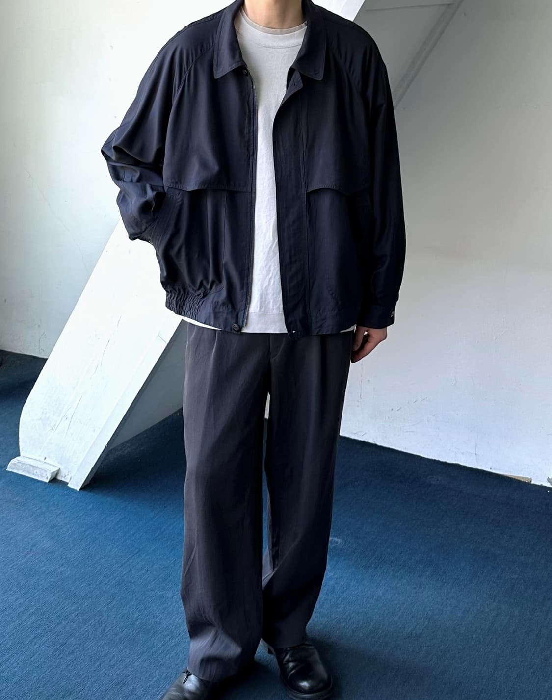  'Silk 100%' loose design wide blouson 상품이미지8