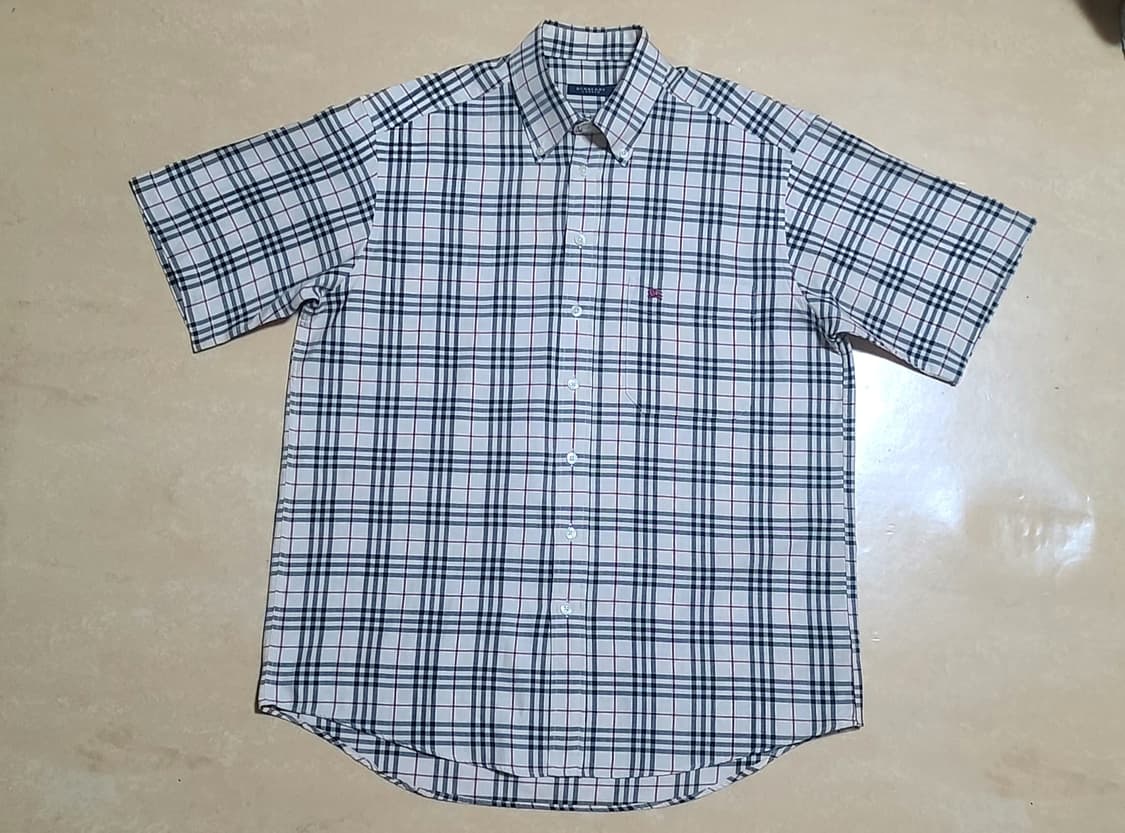 버버리 런던 빈티지 런던체크 반팔 셔츠 (Made in UK) 상품이미지2