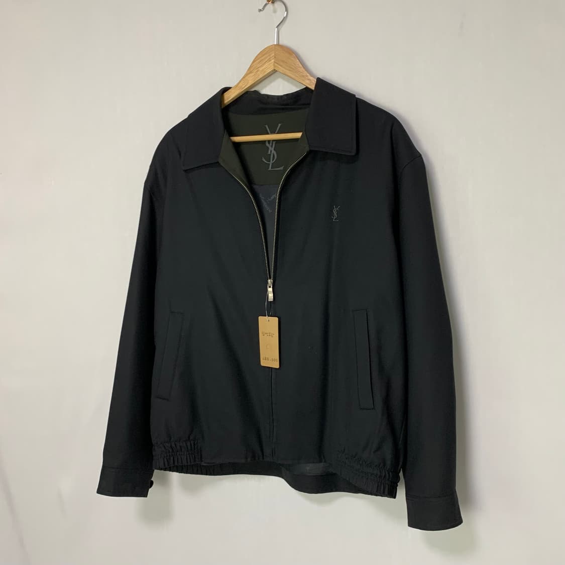 생로랑 뿌르 옴므 입생로랑 져지 집업 자켓 블랙 남성 105 빈티지 상품이미지4