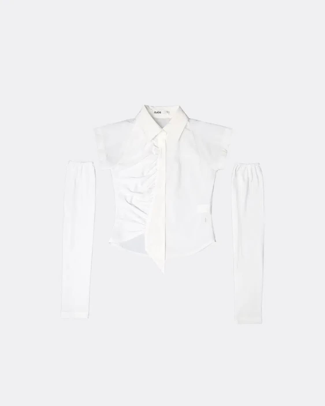 오호스 캡슬리브 워머 셔츠 화이트 상품이미지1