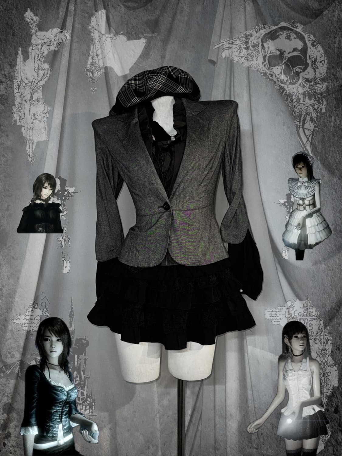 (7pcs) 무채색 공겜여주 데일리 아일렛 코디세트 상품이미지1