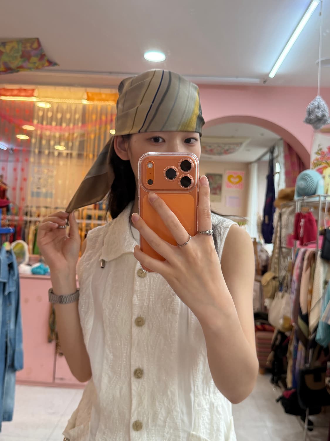 빈티지 에스닉 워싱 스카프 상품이미지3