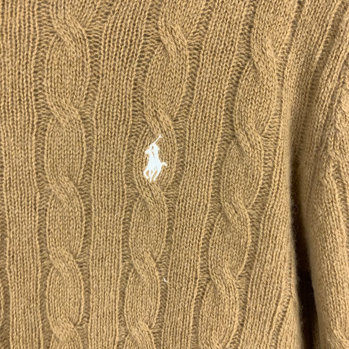 폴로 랄프로렌 신형 베이지 꽈배기 목폴라 니트 상품이미지3
