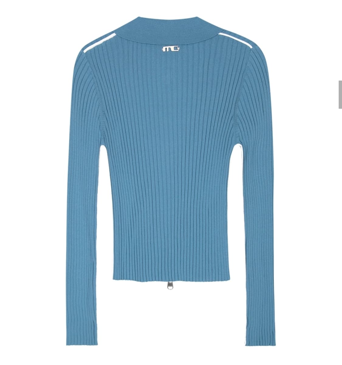 마리떼 W SLIMFIT RIBBED ZIPUP CARDIGAN blue 상품이미지4