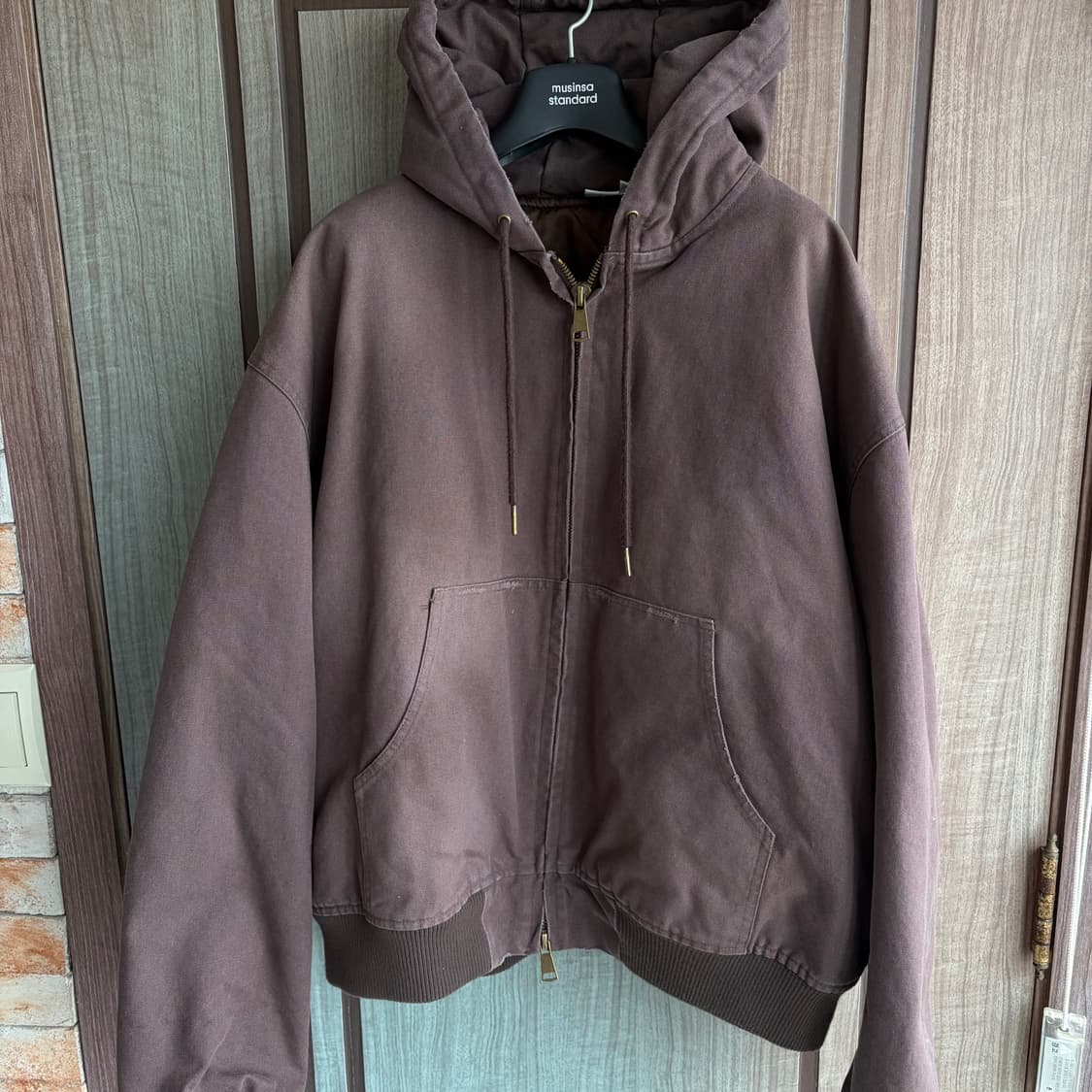 (L)파르티멘토 빈티지 워시드 퀄티드 후드집업 상품이미지1