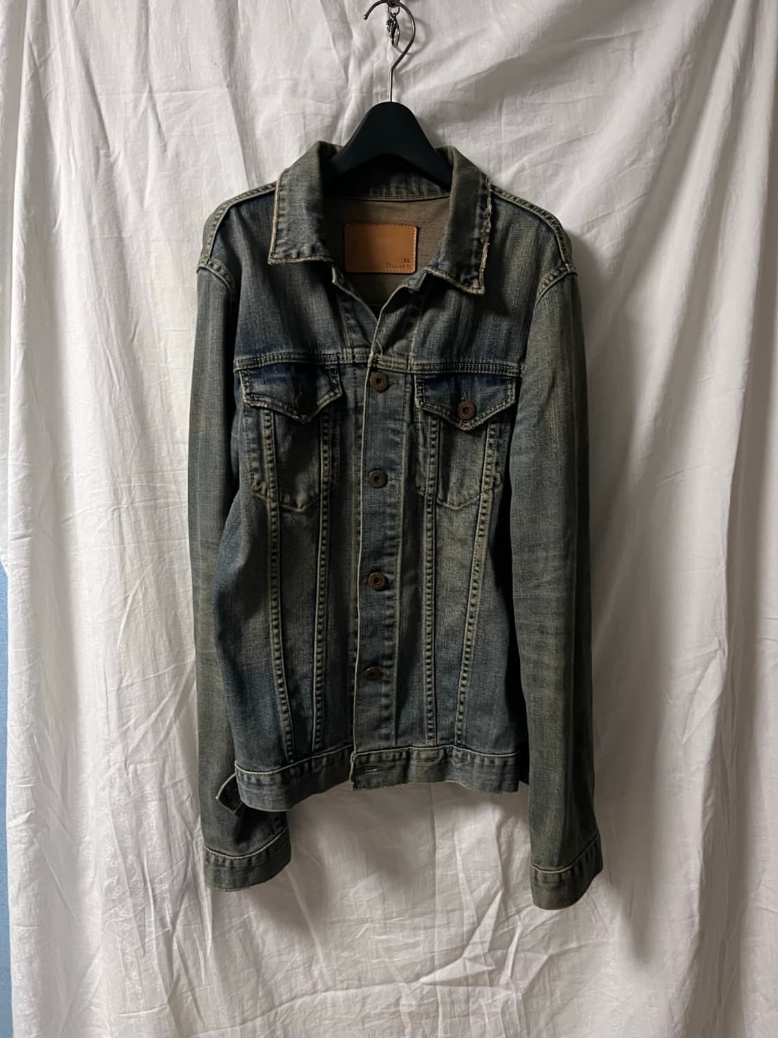 Vintage Green Washed Denim Jacket 상품이미지1