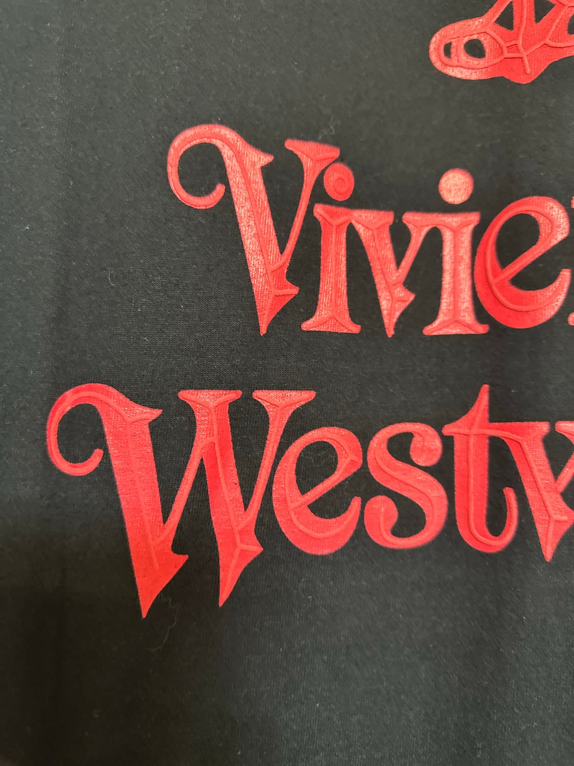 비비안웨스트우드 블랙 반팔 티셔츠 레드 로고 상품이미지6