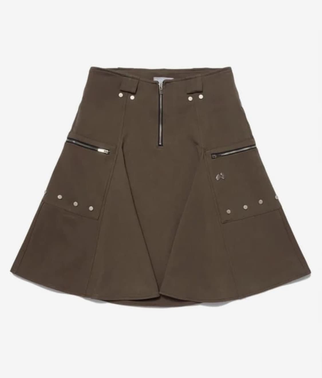 허그유어스킨 24FW 스터드 미디 스커트 브라운 상품이미지1