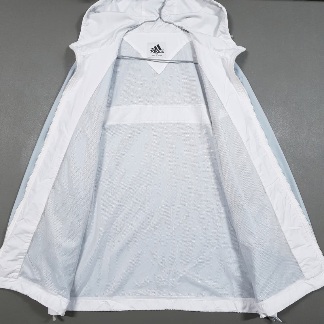 XL) 아디다스 오리지널 90s 올드스쿨 Y2K 민트 바람막이 후드 자켓 상품이미지6