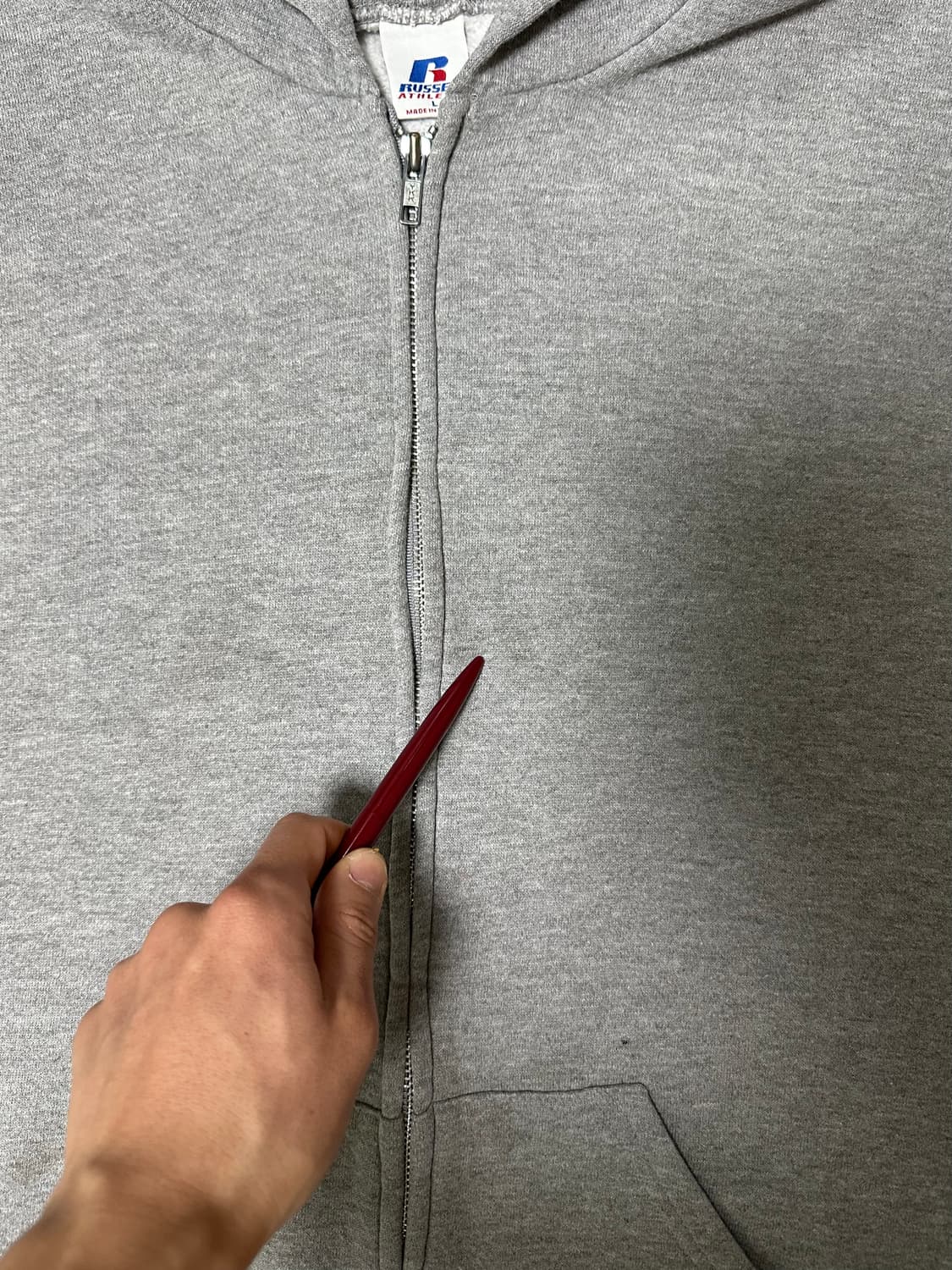 00s 빈티지 러셀 후드집업 그레이 L 상품이미지7