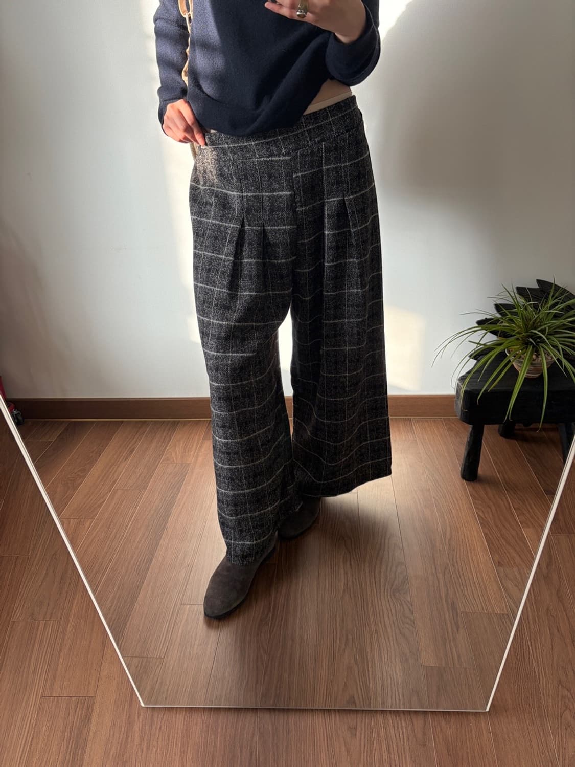 check patterned wide pants 상품이미지5