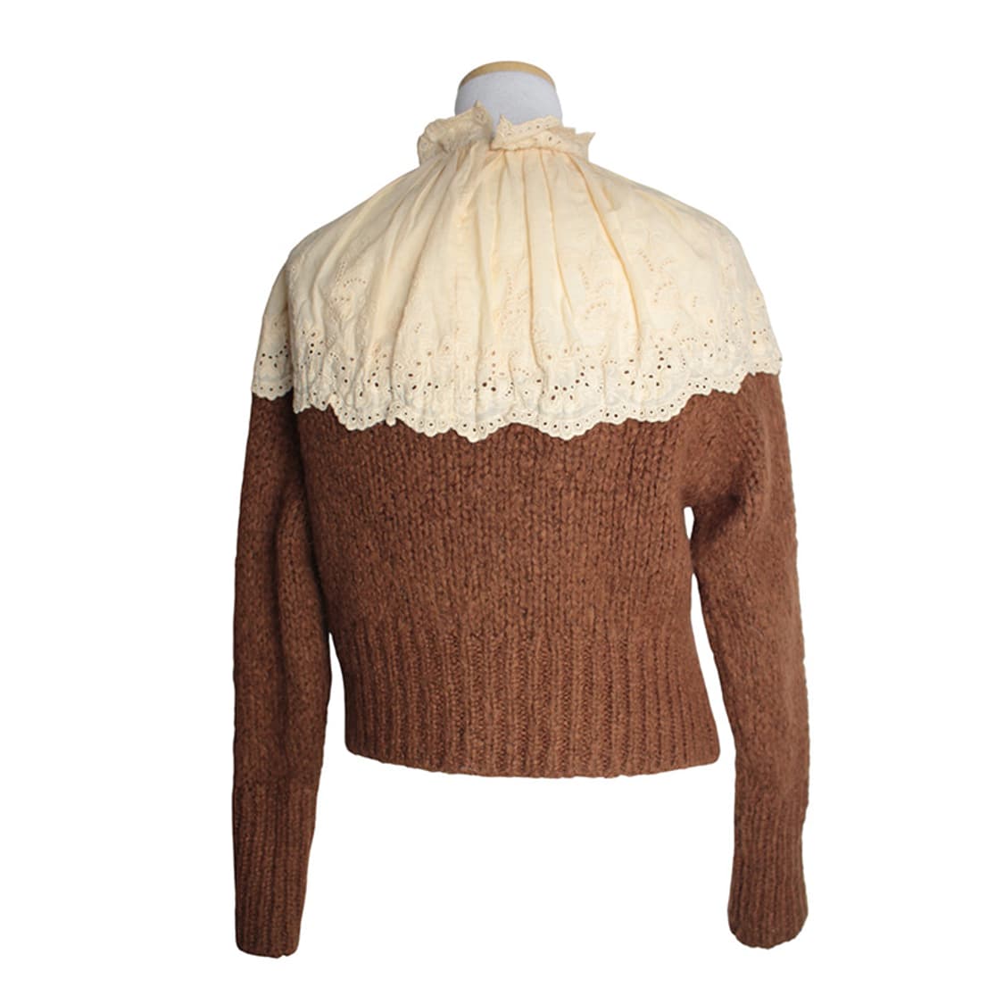 자라 레이스 트림 브라운 니트 상의 44 상품이미지2