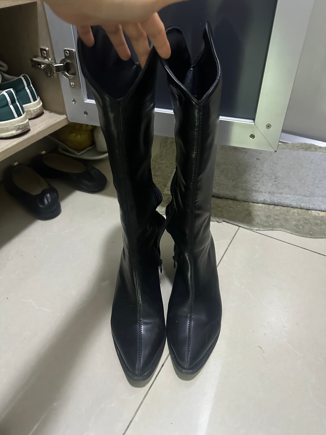 블랙 레더 웨스턴부츠 235 상품이미지2