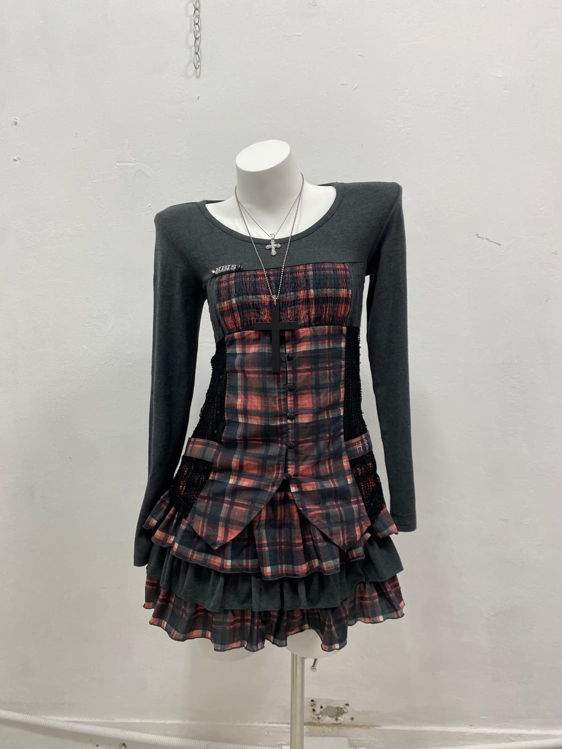 [H BIS] 데스노트 미사, 나나 깔 펑크 체크 원피스 상품이미지3