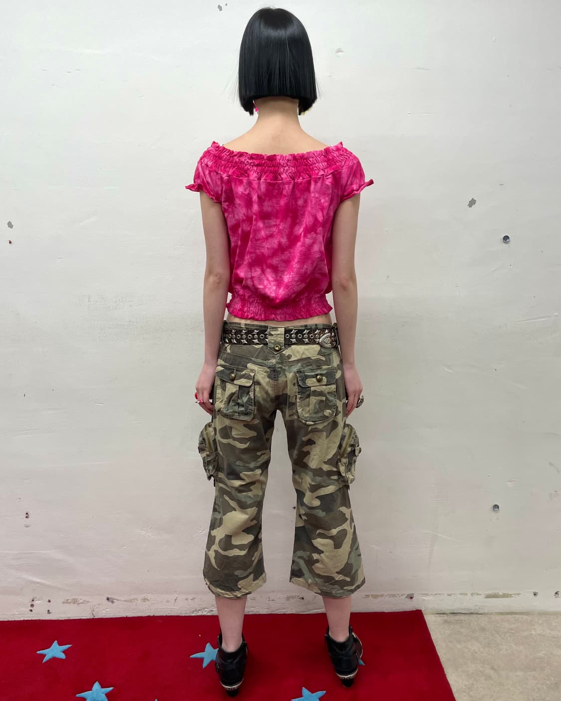 Pink Tie-tie Shirring T-Shirt  상품이미지4