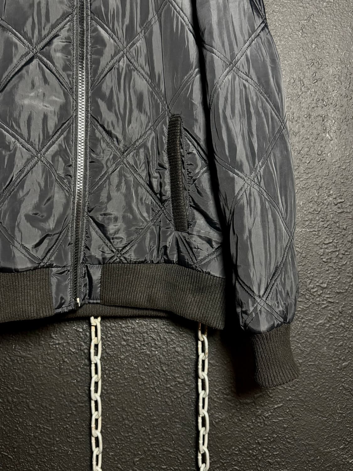 Black Diamond Quilted Bomber Jacket   상품이미지3