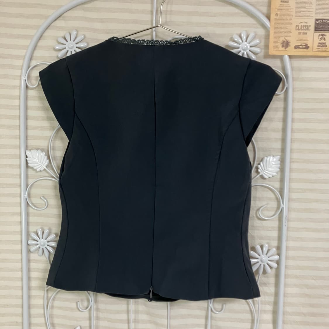 빈티지 딥블루 레이스 블라우스 905 y2k 스트릿 모리 갸루 일본빈티지 상품이미지2