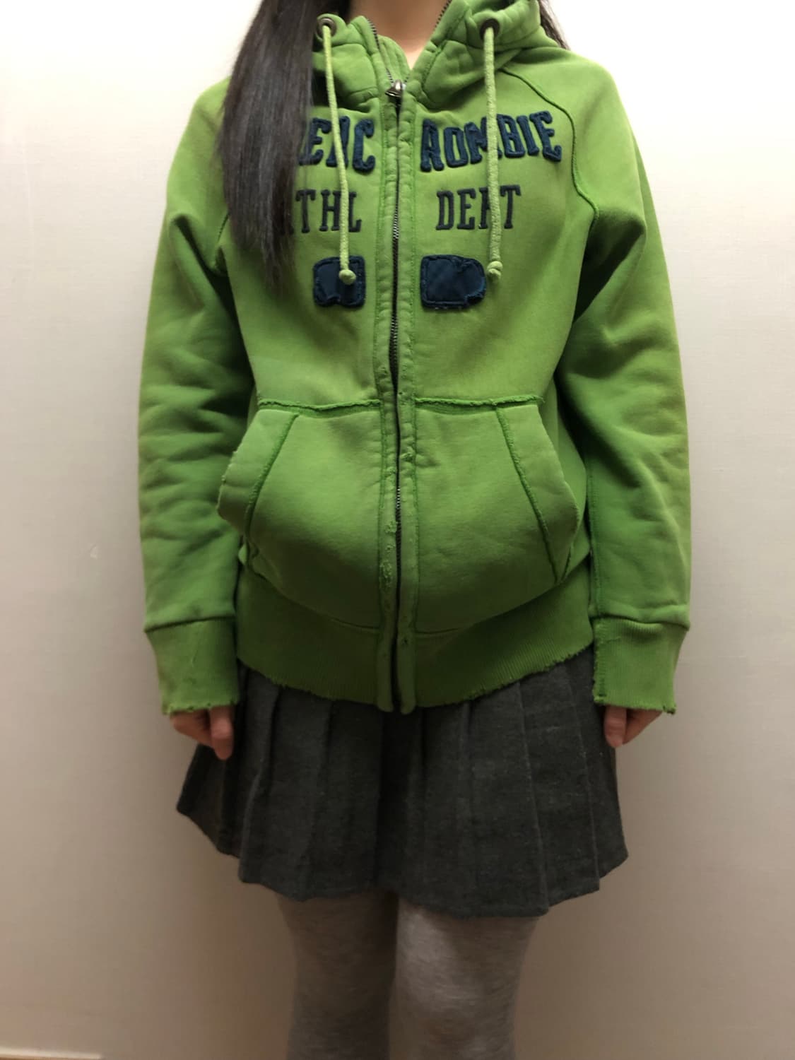 빈티지 아베크롬비 그린 데미지 후드집업 상품이미지3