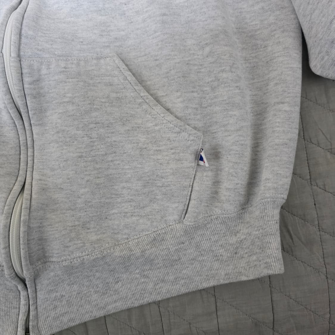 [XL] 90s USA 빈티지 러셀 애슬레틱 후드집업 라이트 그레이 상품이미지2