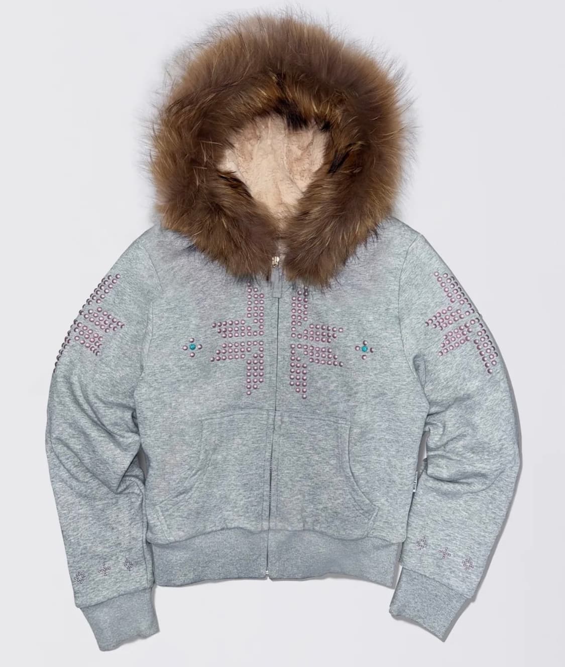 스컬프터 퍼 후드집업 상품이미지1