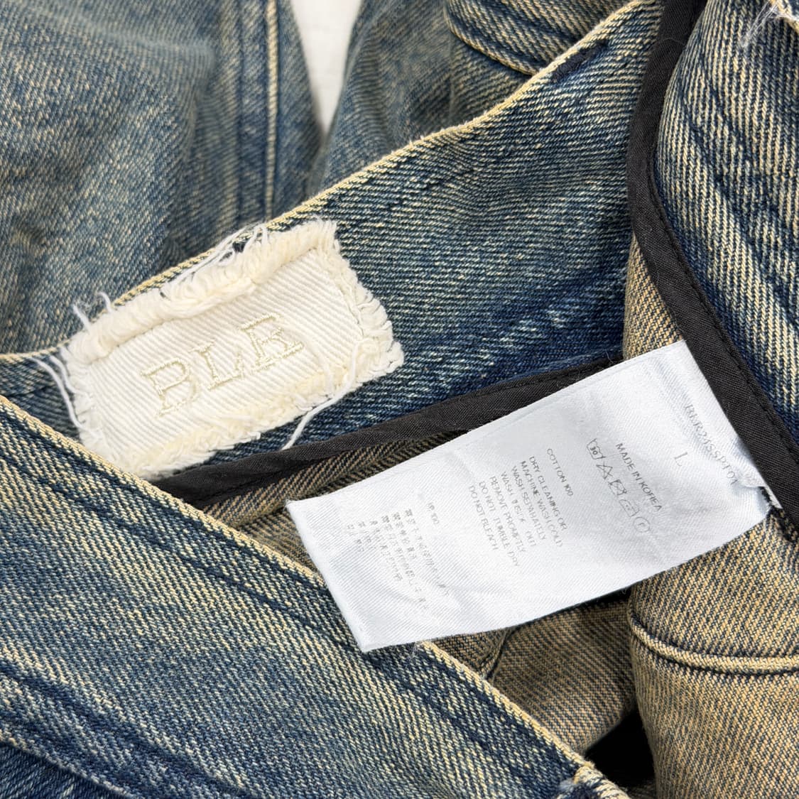 BLR 비엘알 디스트로이드 빈티지 더블 데님 팬츠 바지 L 상품이미지5