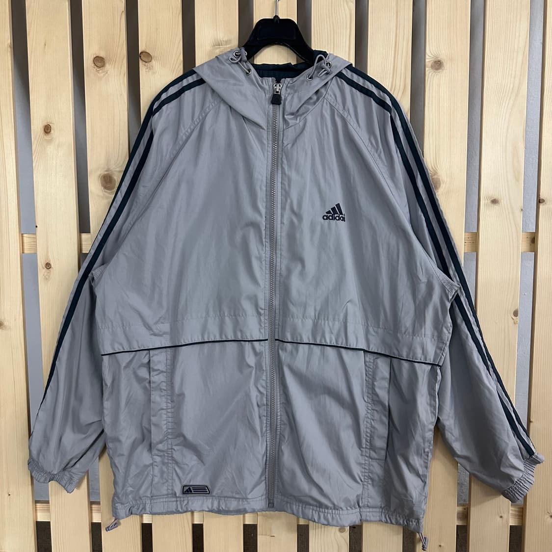 (L) 아디다스 90s 그레이 후드 바람막이 자켓 상품이미지1