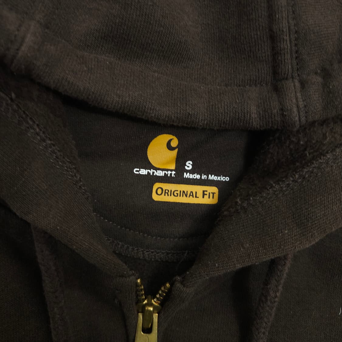 칼하트 미드웨이트 후드 집업 S 브라운 상품이미지4