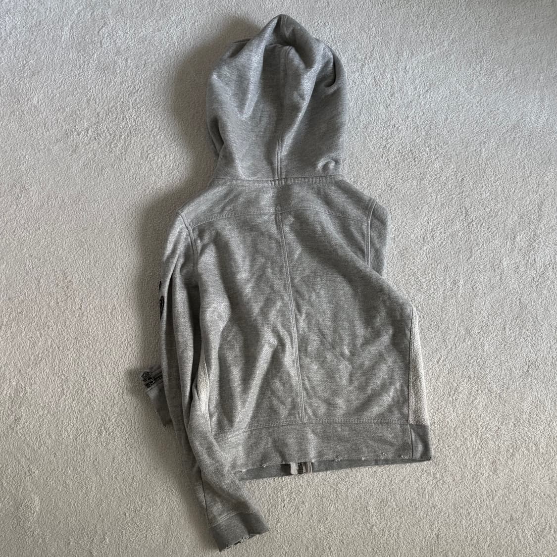 빈티지 y2k 그레이 글로시 포인트 후드집업 상품이미지6