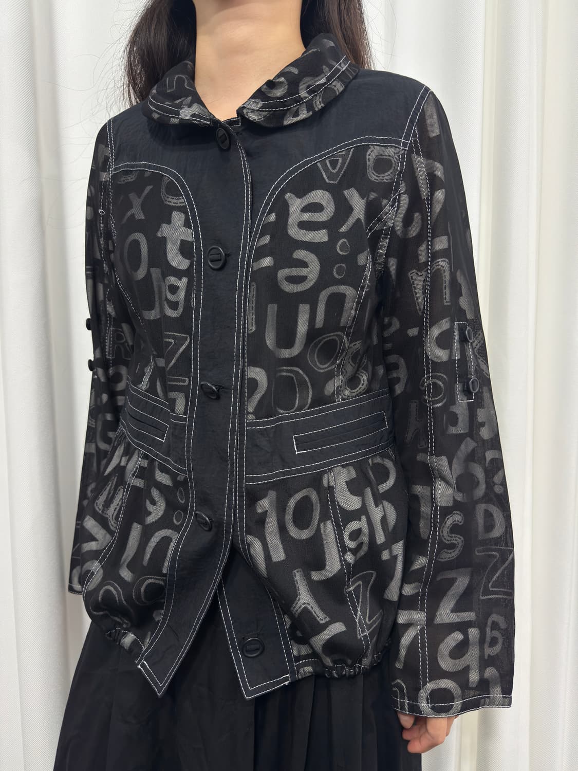 mesh print design jacket 상품이미지5
