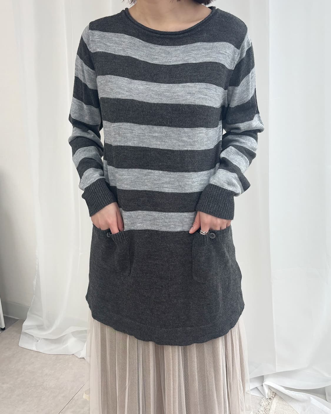 linoi vintage striped long pullover 상품이미지1