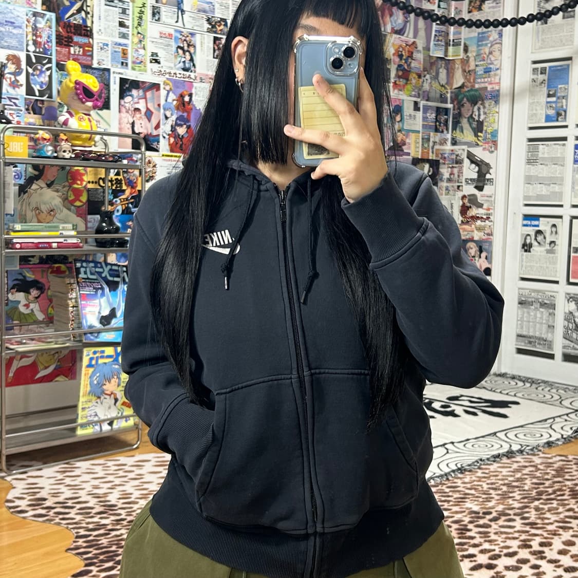 나이키 빅 로고 프린팅 블랙 후드집업 상품이미지2