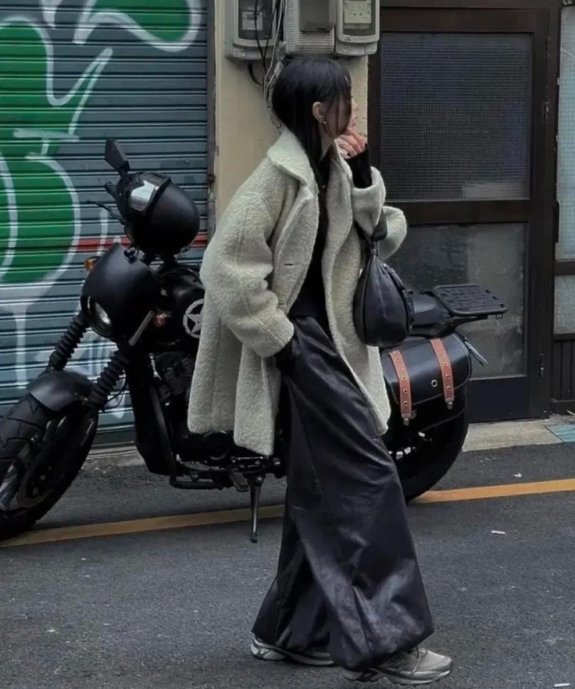 트리밍버드 알파카 싱글 피 코트 크림그레이 상품이미지2