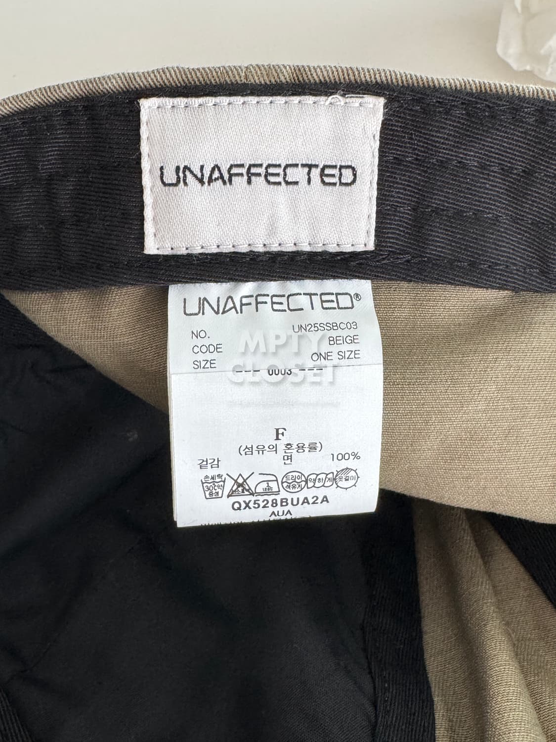 언어펙티드 워시드 자수 로고 볼캡 카키 상품이미지6