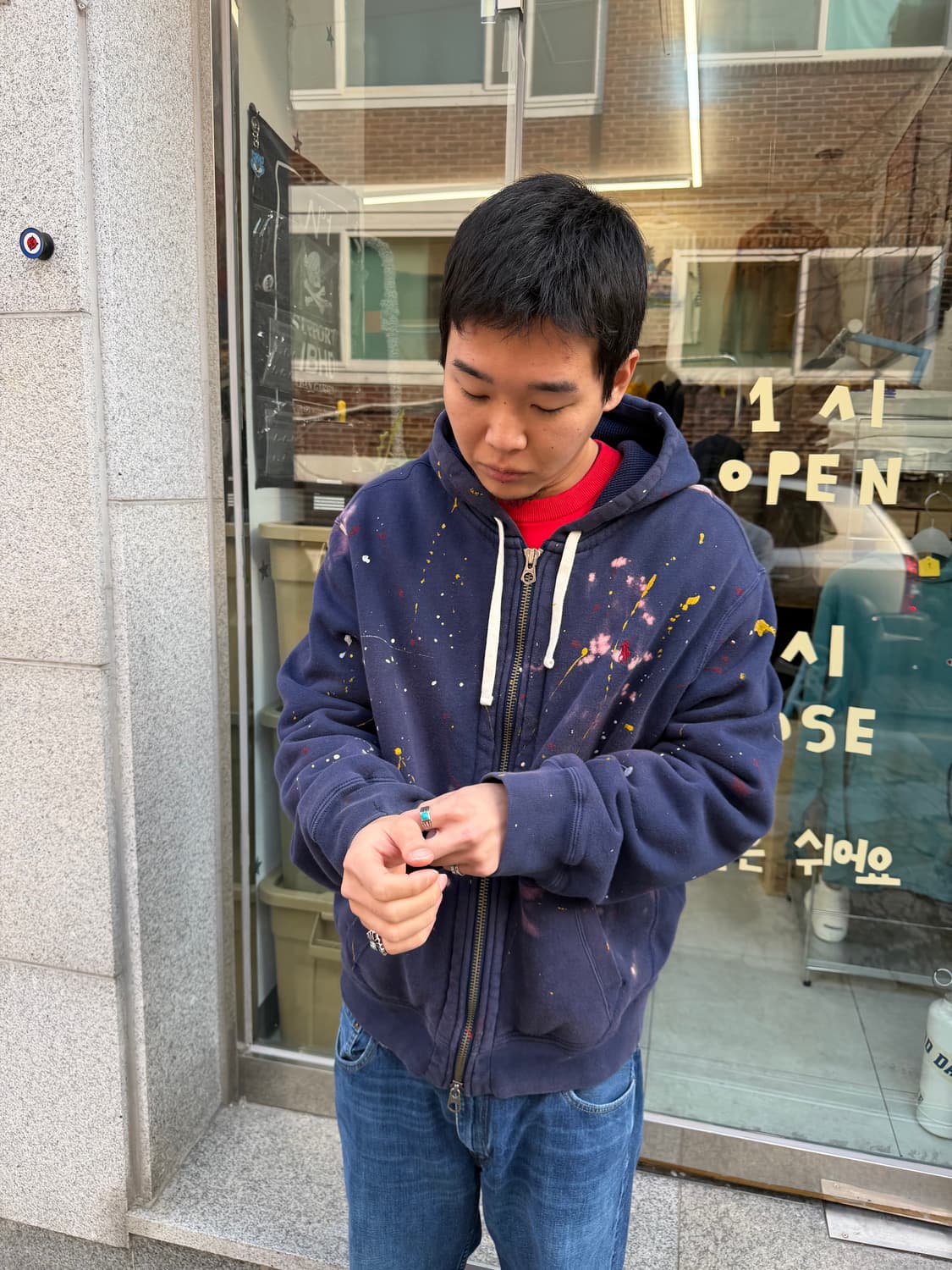 Polo painting thermal hood zip-up 상품이미지7