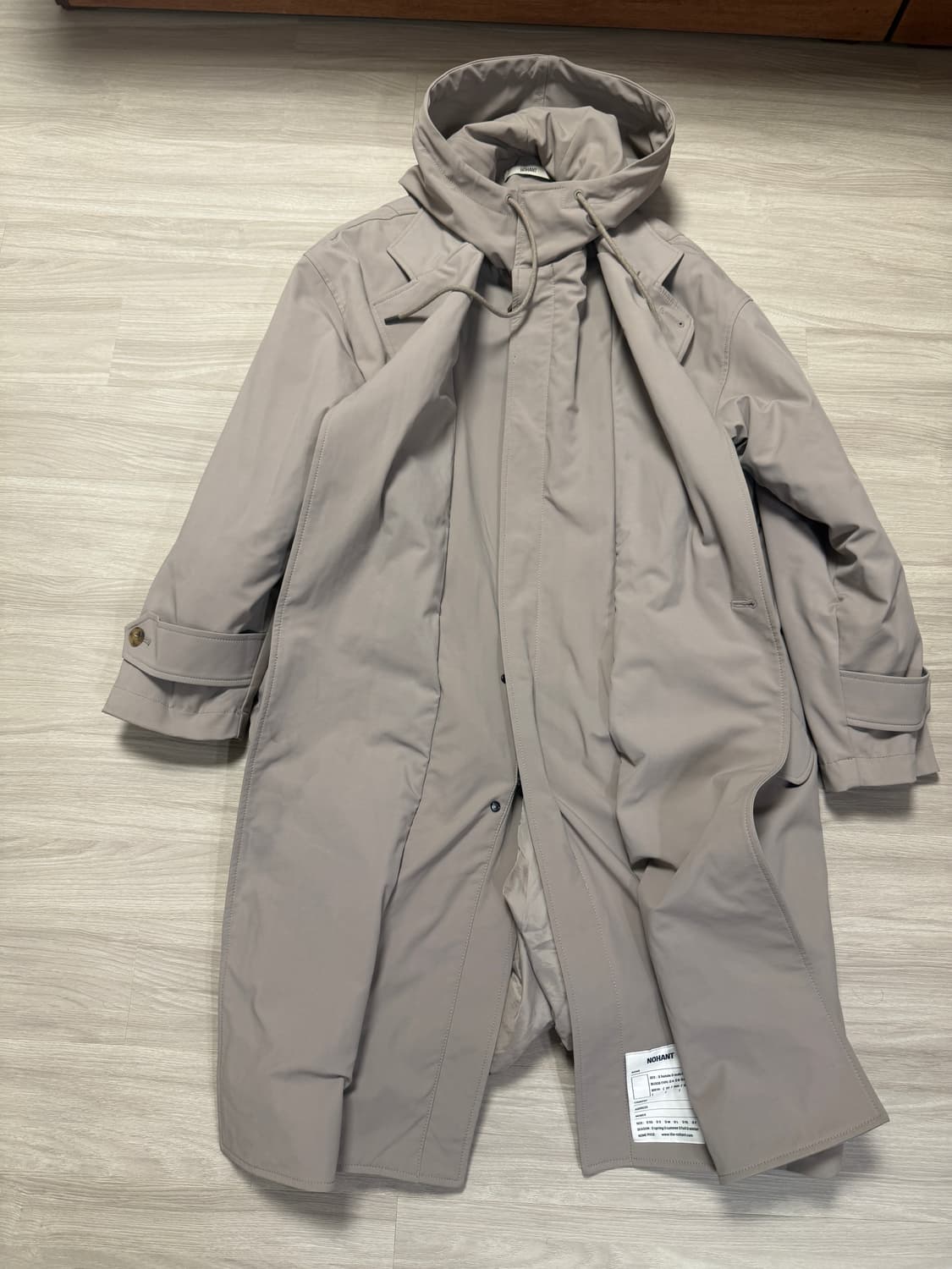 노앙 레이어드 패딩 트렌치 코트 베이지 상품이미지6