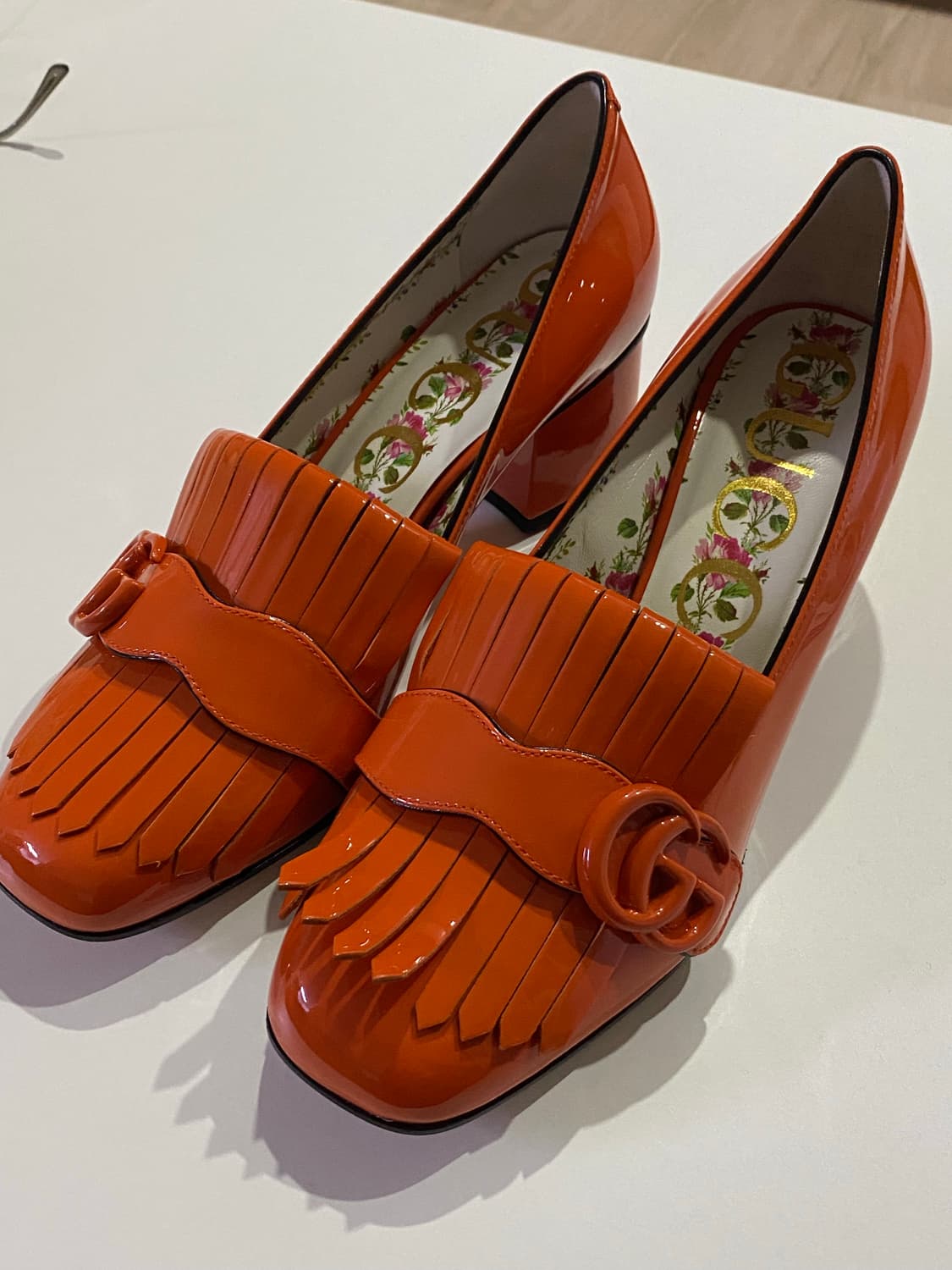 구찌 페이던트 마몬트 오렌지 펌프스 37.5(245 새상품) 상품이미지1