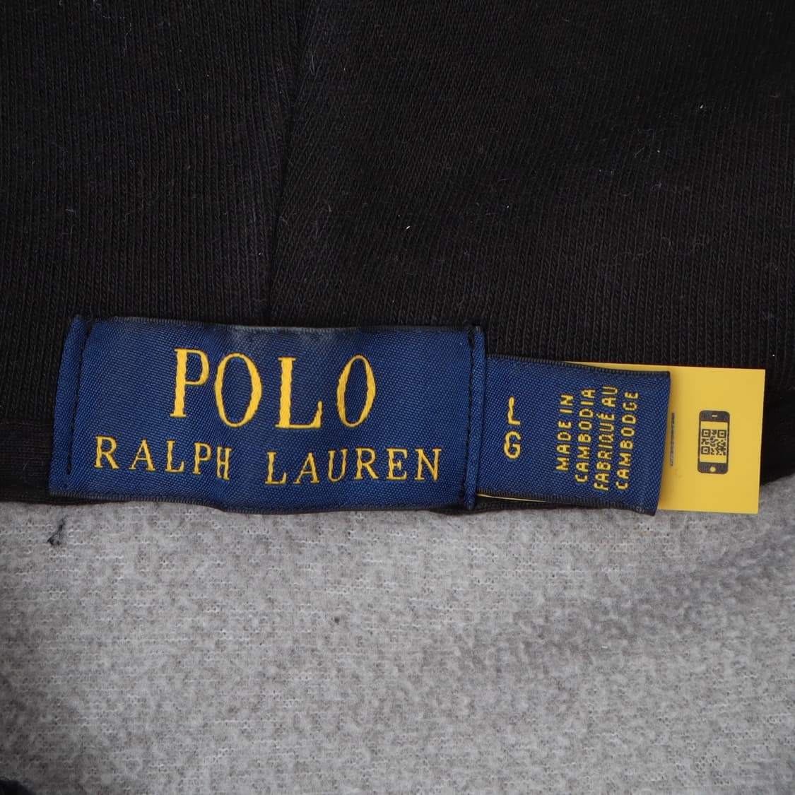 폴로 랄프로렌 qr 블랙 플리스라이닝 후드집업 상품이미지8