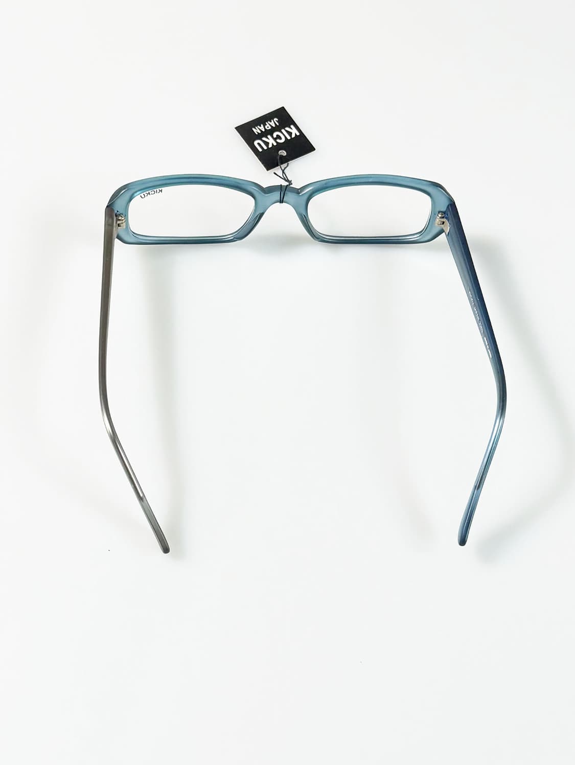 90s KICKU JAPAN 뿔테 블루 스퀘어 빈티지 안경 상품이미지5