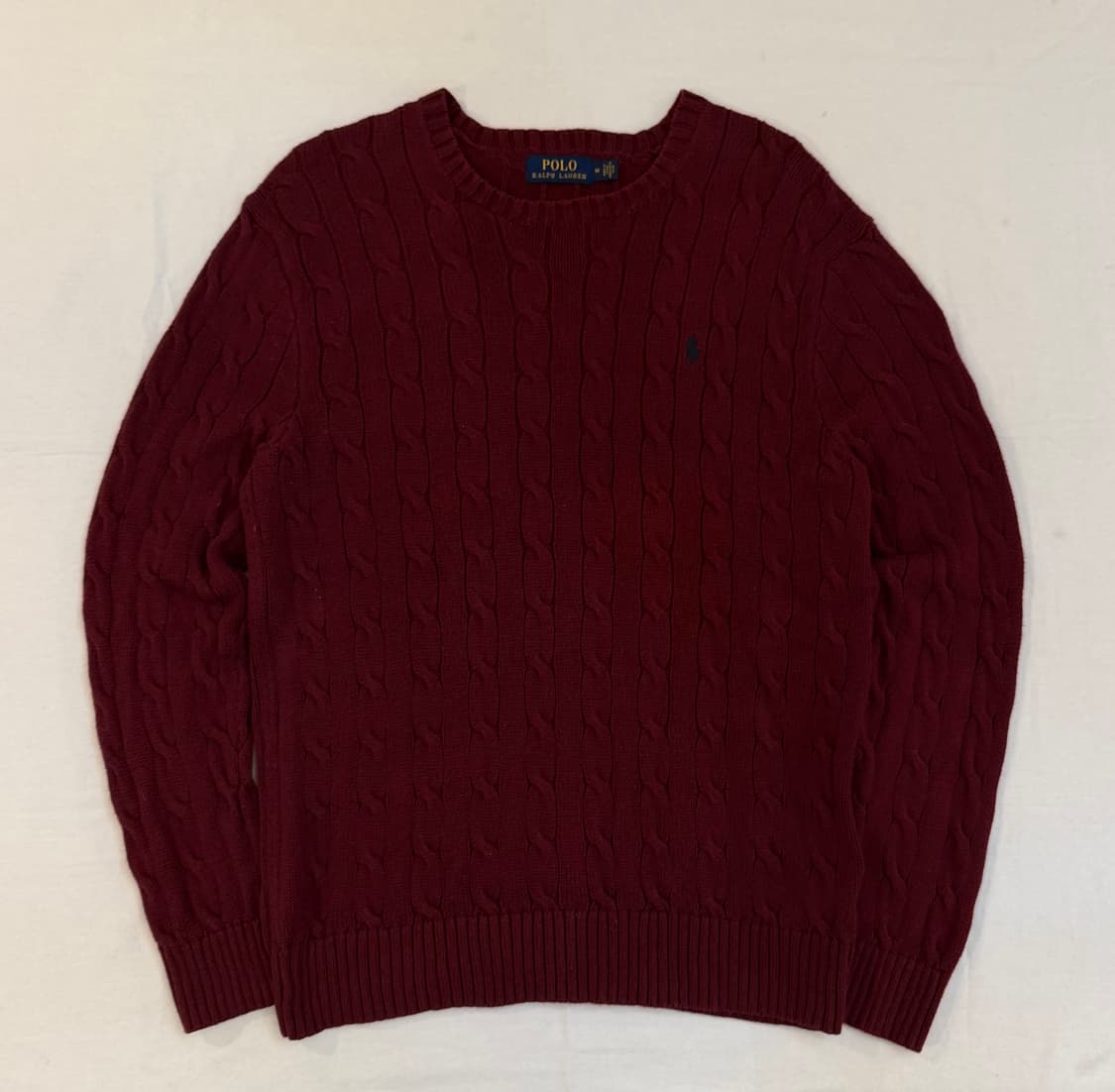 폴로 랄프로렌 케이블 꽈배기 니트 버건디 와인 상품이미지1