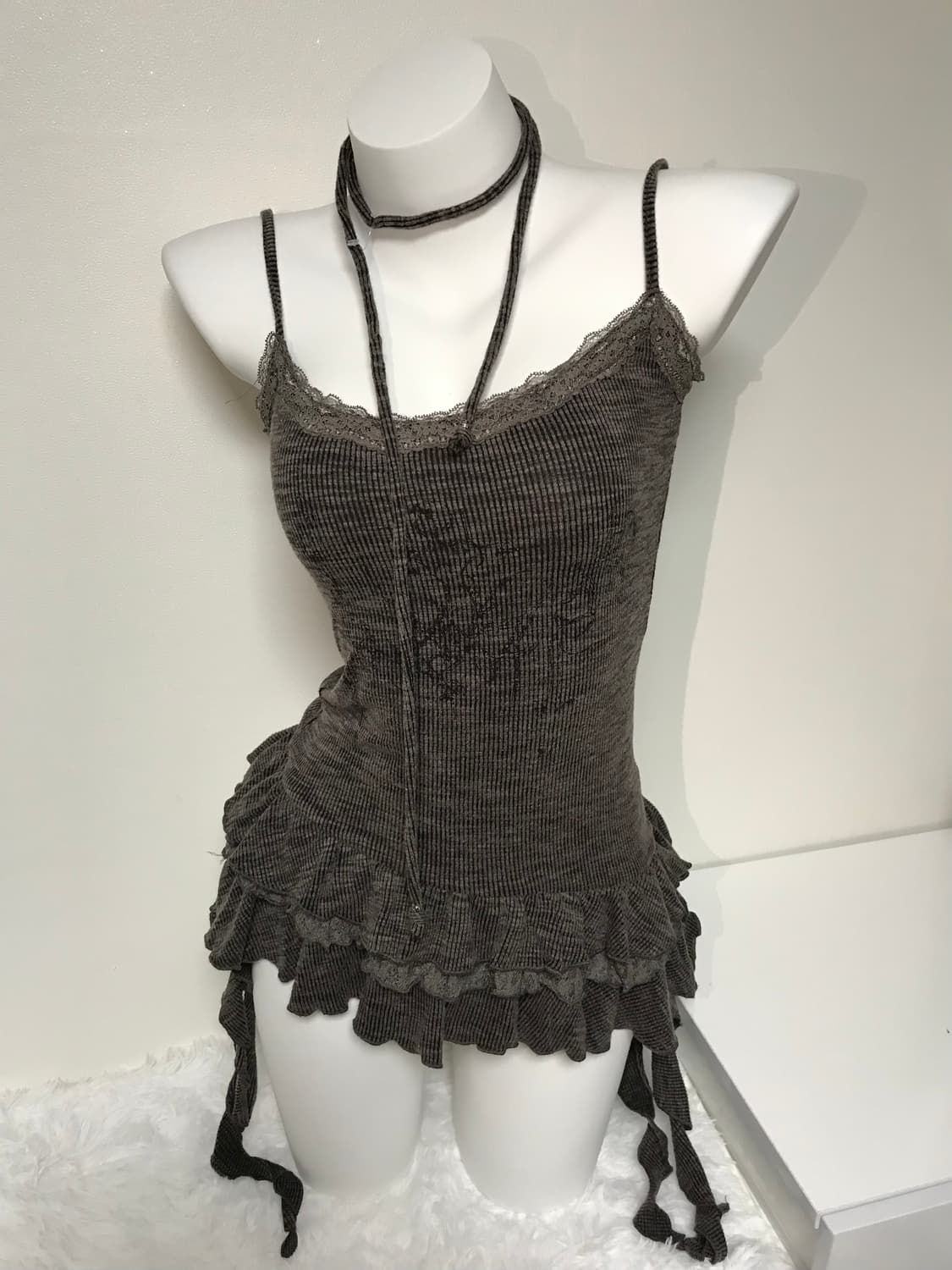brown printed sleeveless 상품이미지2