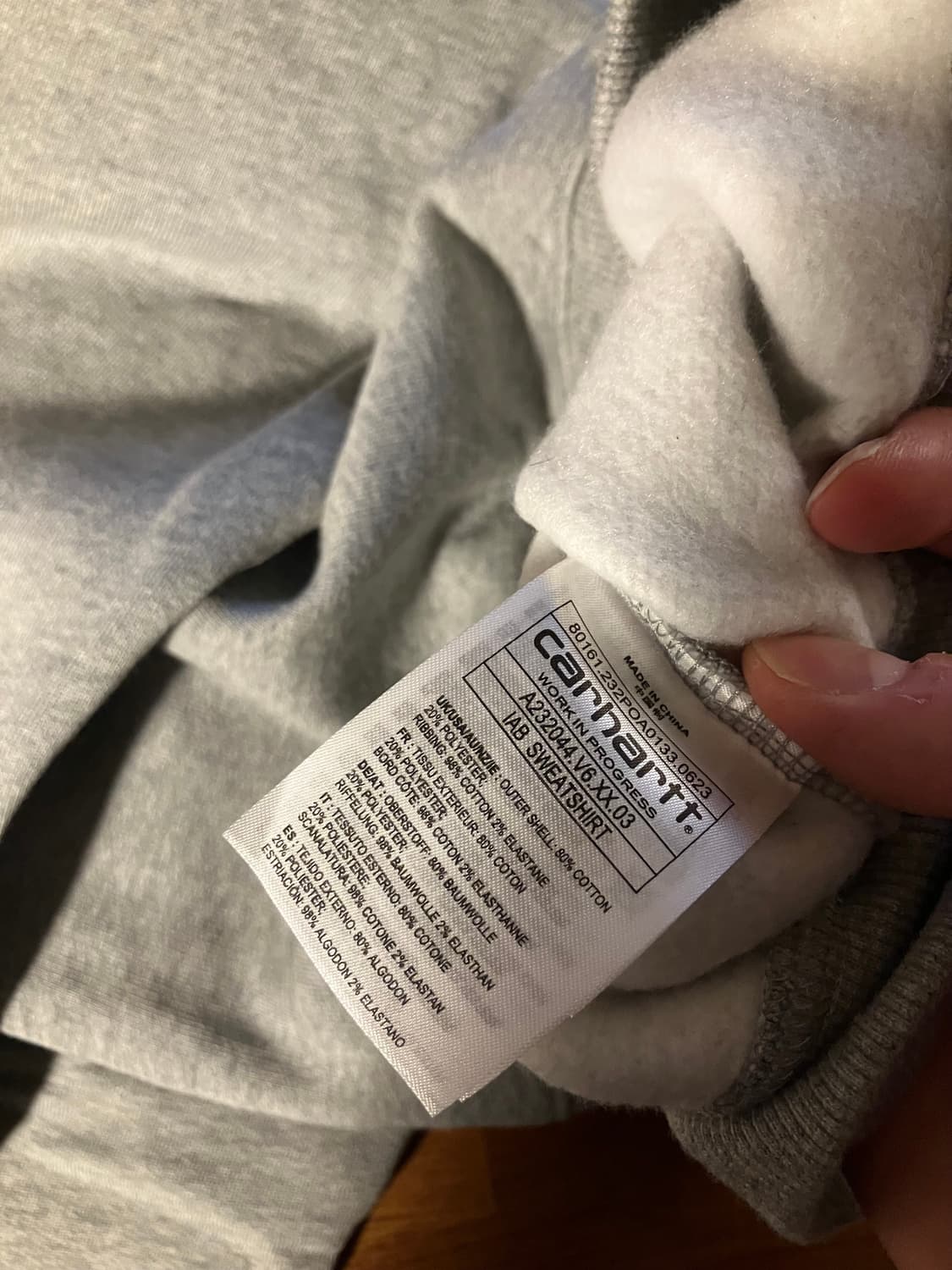 칼하트wip x IAB STUDIO 맨투맨 그레이 m 상품이미지5