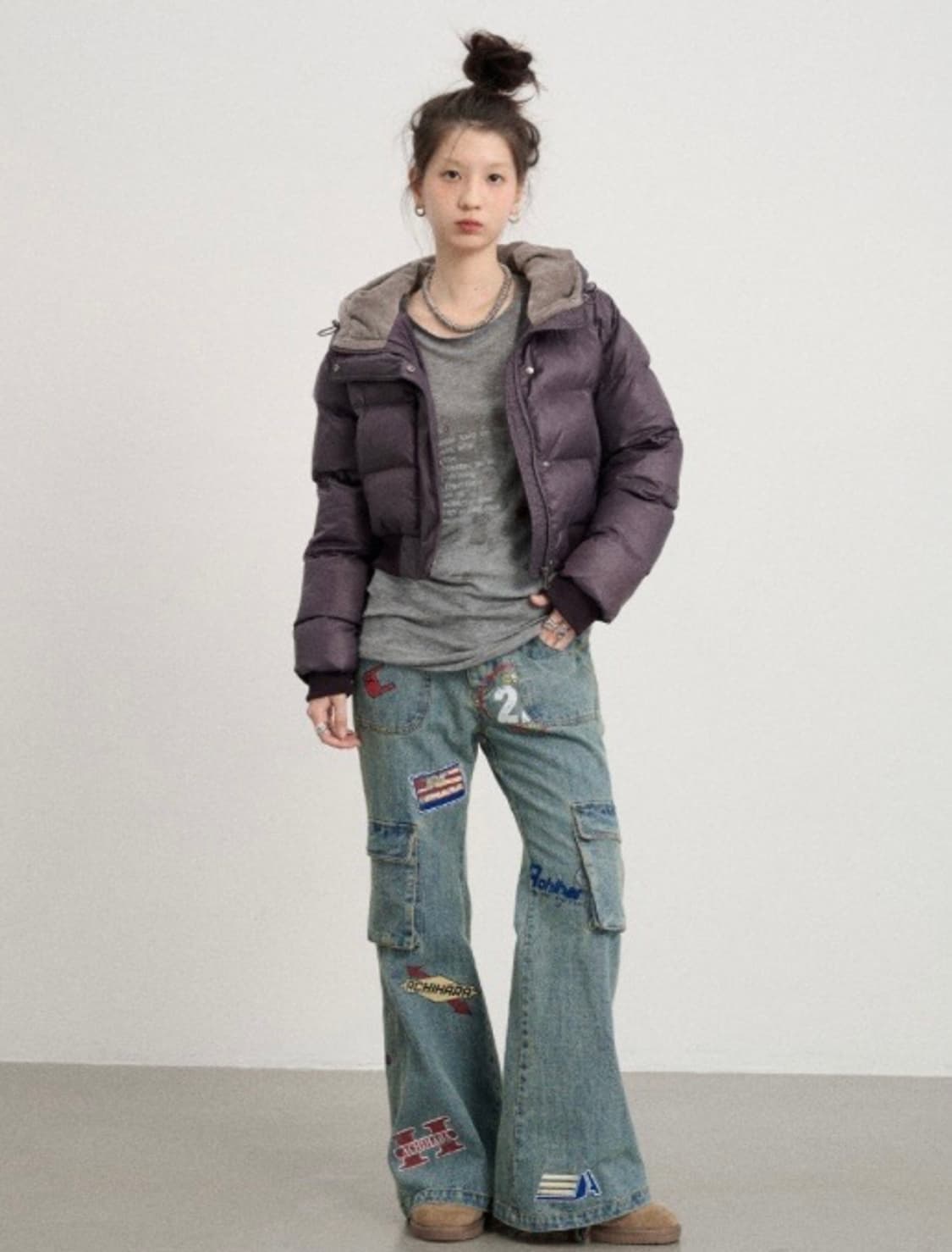 아치하라 achihara 패딩 퍼플 구해요 상품이미지1