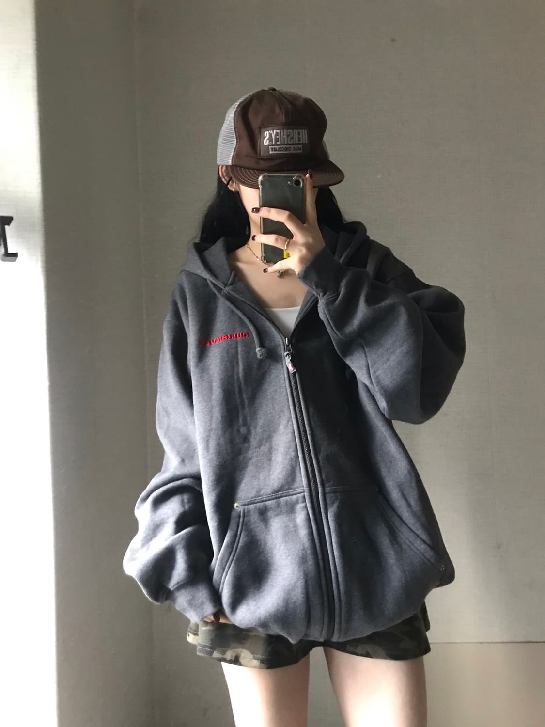 퀵실버 00s 오버핏 스웻 후드집업 상품이미지3