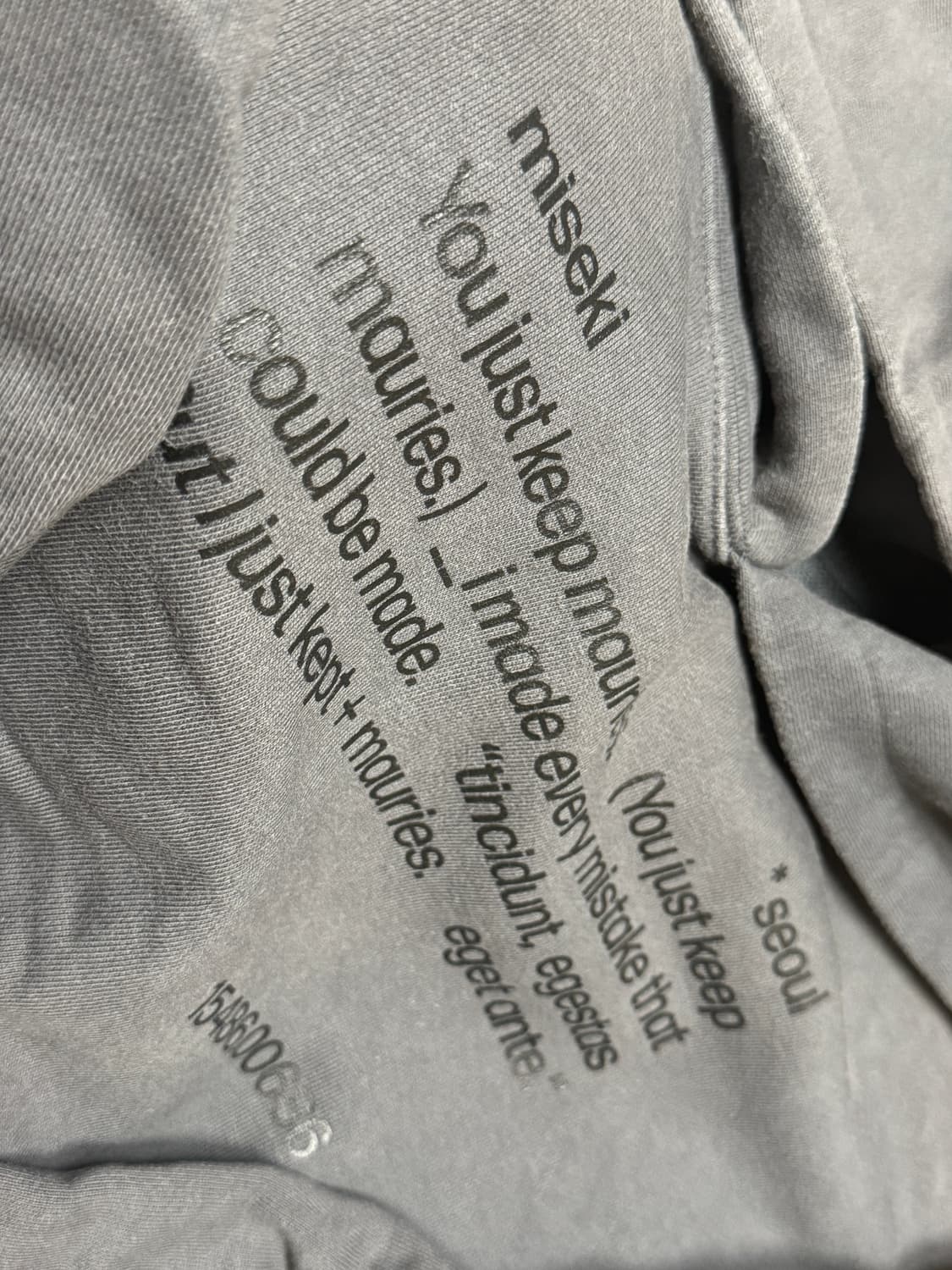 미세키서울 후드24FW Quote sweat hoodie CHARCOAL 상품이미지3